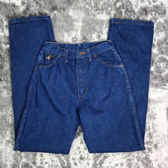 WRANGLER Vintage Retro 100% Cotton Made in the USA 9 Average High Rise Straight - Picture 2 of 12